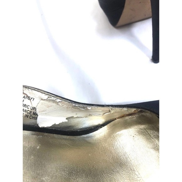 STEVE MADDEN Black Satin Slingback Stilettos - Picture 5 of 7